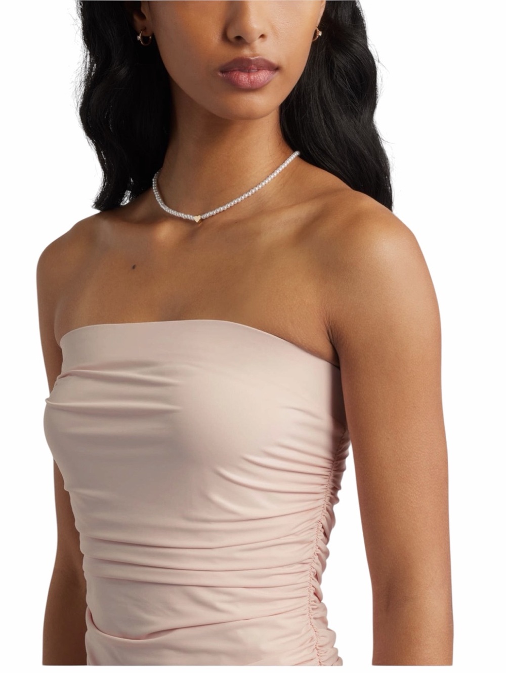 bp Strapless Ruched Ruffle-Hem Mini Dress - Light Pink - Picture 6 of 7